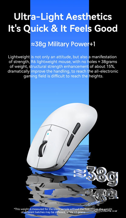 ATTACK SHARK R6 PAW3950MAX Wireless Gaming Mouse, 8Khz Polling, Ultralight 39g, Nordic 52840 MCU, Omron Optical Microswitches