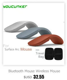 Bluetooth Arc Touch Mouse For Microsoft Surface Wireless Ergonomic Mouse Computer 3D Silent Laser Mice For Laptop PC Windows