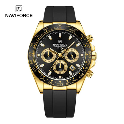Montre-bracelet pour homme NAVIFORCE 2026 – Style luxe, tendance, décontracté et professionnel – Chronographe étanche avec bracelet en silicone – Idée cadeau