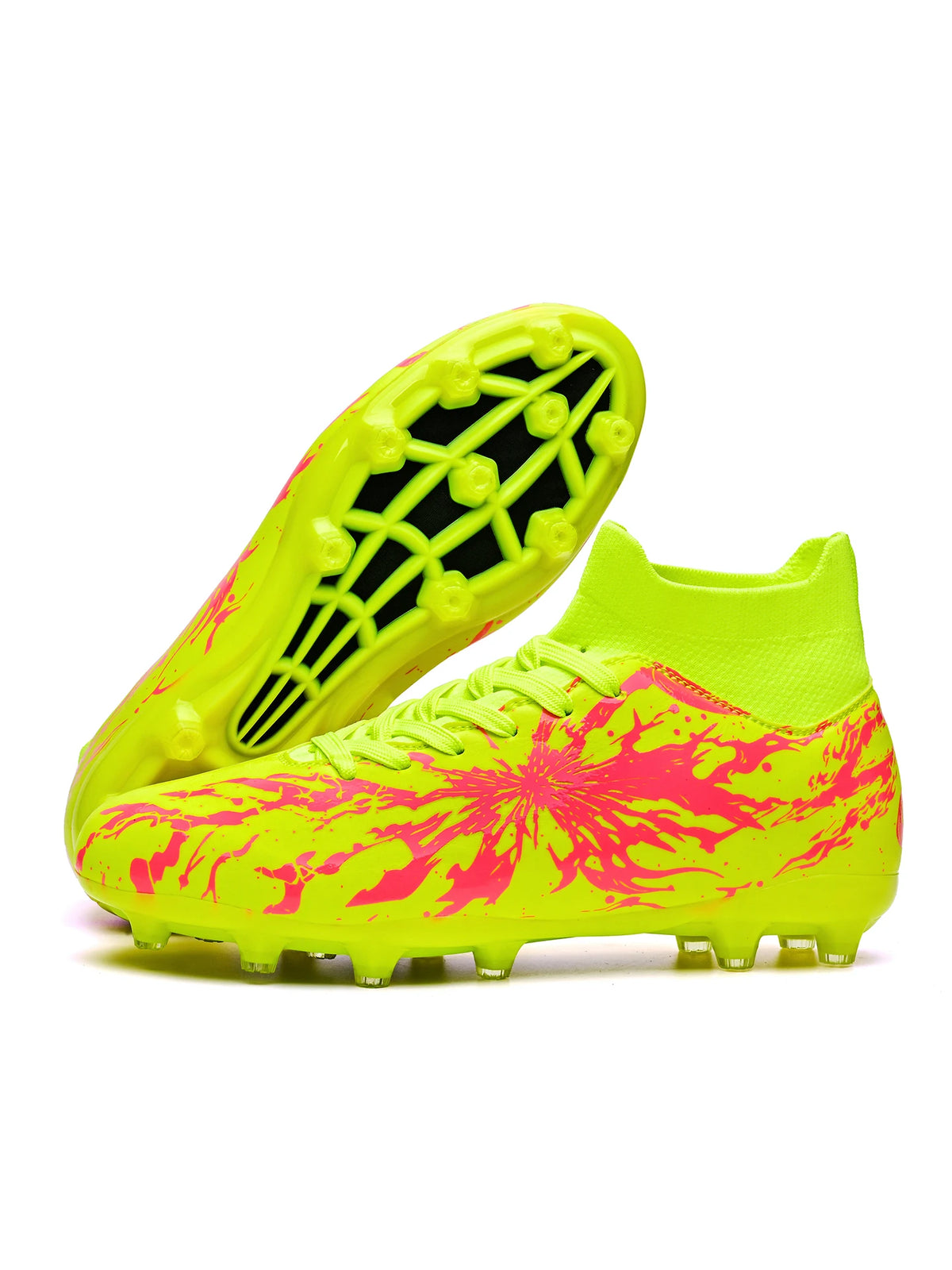 Chaussures de football pour hommes et femmes, crampons AG/FG, crampons longs en TPU stables, chaussures de football pour terrain en herbe, tige en PU de qualité supérieure, chaussures d'entraînement