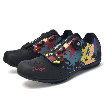 Lock-Free Cycling Shoes Flat Pedal Shoes Men Bike Cleat Sneaker MTB Bicycle Biking Women Breathable Indoor Boots