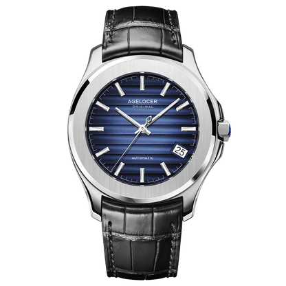 Reloj AGELOCER Original Baikal para hombre, con calendario grande, de estilo formal y de negocios, mecánico automático. Regalo de cumpleaños para hombre.