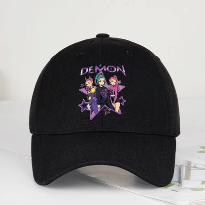 Demon Girl Group Cartoon Print Baseball Cap Men Women Y2K Streetwear  Adjustable Dad Hat Sun Hat