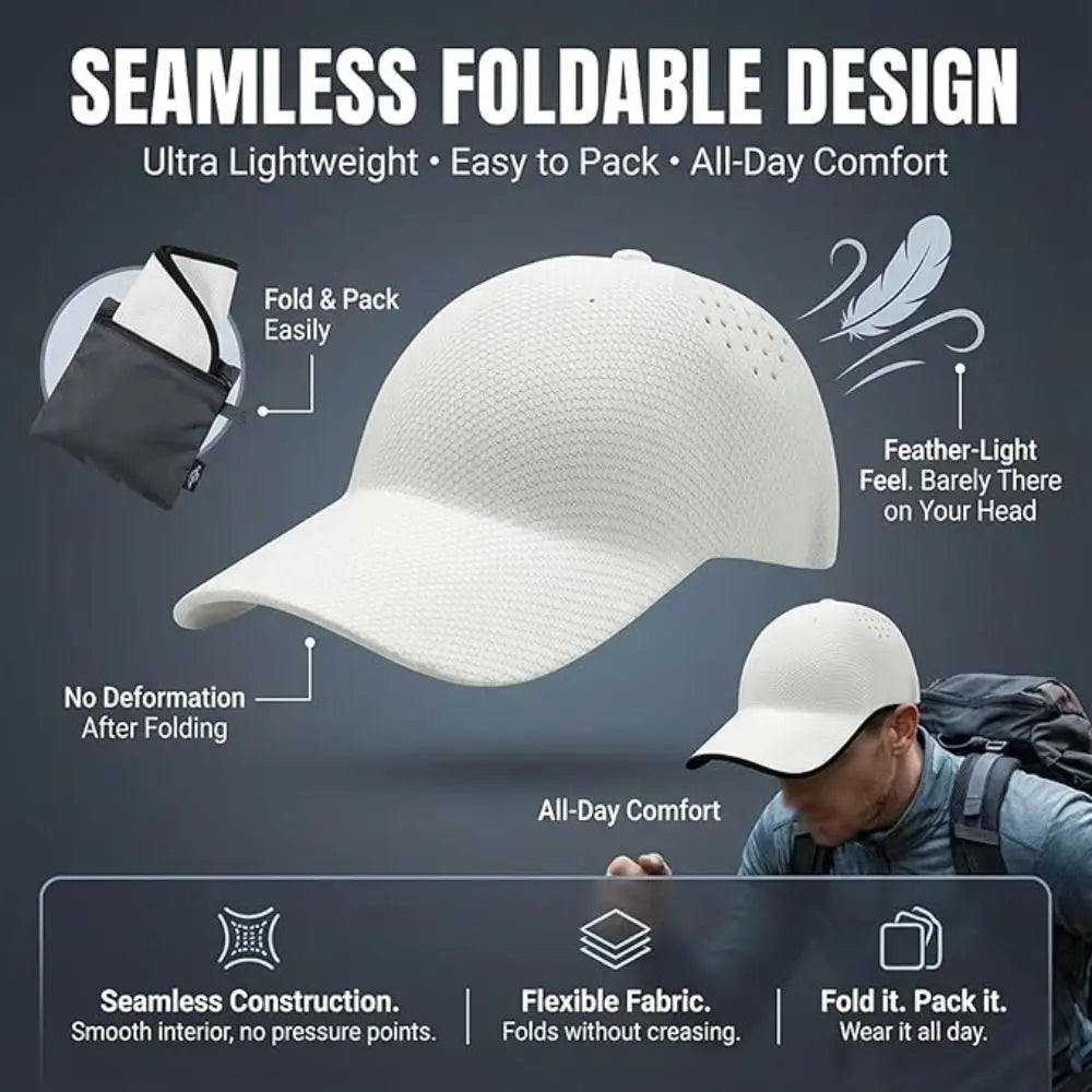 Creative Gift Seamless Baseball Cap Quick Drying Packable Sports Hat Polyester Lightweight Visor Cap