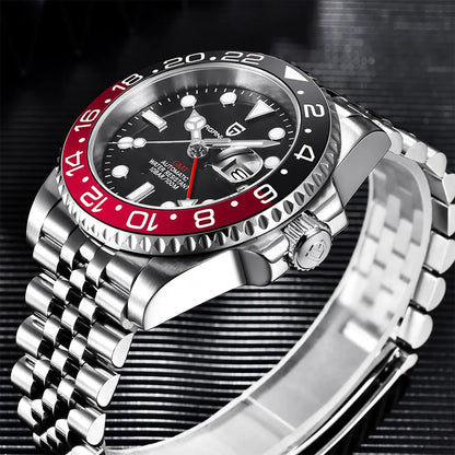 PAGANI DESIGN Men Watch GMT40mm Mechanical Watch Top Brand Sapphire Glass Stainless Steel Waterproof Clock RelogioMasculino gift