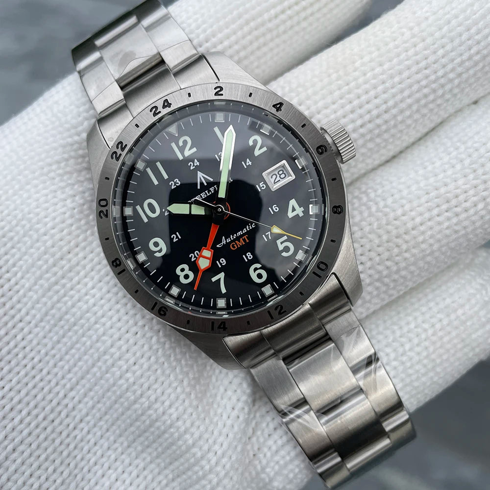 Reloj de pulsera mecánico STEELFLIER Official SF792 GMT con movimiento NH34, luminiscencia Super BGW9 C3, impermeable 200M, reloj de buceo de lujo para hombre