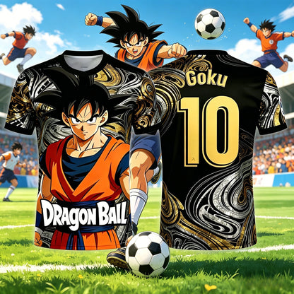 Summer Dragon Ball Retro Fitness T-shirt til mænd, oversized, 3D-trykt, kortærmet, familie, unisex, børnesports-T-shirt, Y2k