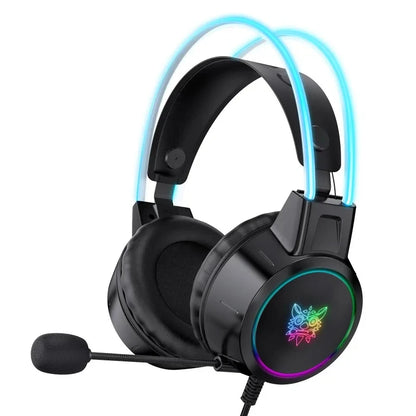 Casque de jeu ONIKUMA X15PRO, haut-parleurs de 50 mm, connexion filaire, éclairage RGB, microphone à réduction de bruit, son stéréo, pour PC, PS4, Xbox et Switch.
