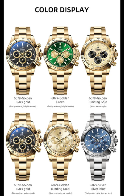 2026 NEW Automatic Mechanical Watch Man Silver Business Casual 3ATM Waterproof Multi-functional Men's Watches