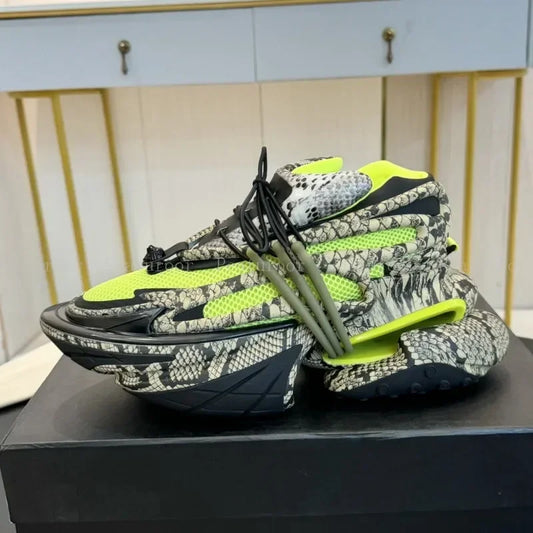 2025 Fashion Men Sneakers Plus Size 46 Women Platform Loafers Lace-Up Gradient Colors Running Sports Shoes Flats Walking