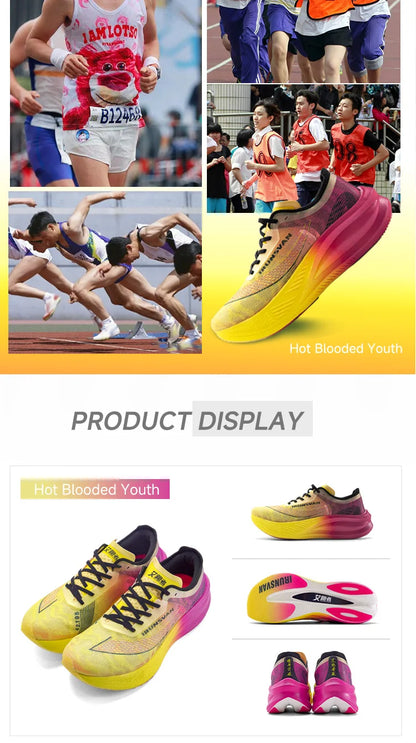 IRUNSVAN Nylon Carbon Plate Professional Marathon Running Shoes for Man Lightweight Cushioning Training Outdoor Sneakers Women