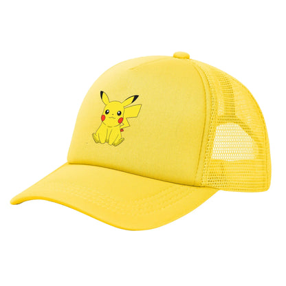 Καπέλα Trucker Pikachu Pokemoned Anime, Καπέλα Unisex, Καπέλα Trucker, Καπέλα αγώνων, Ρυθμιζόμενα καπέλα μπέιζμπολ από πολυεστέρα με πλέγμα, Καλοκαίρι