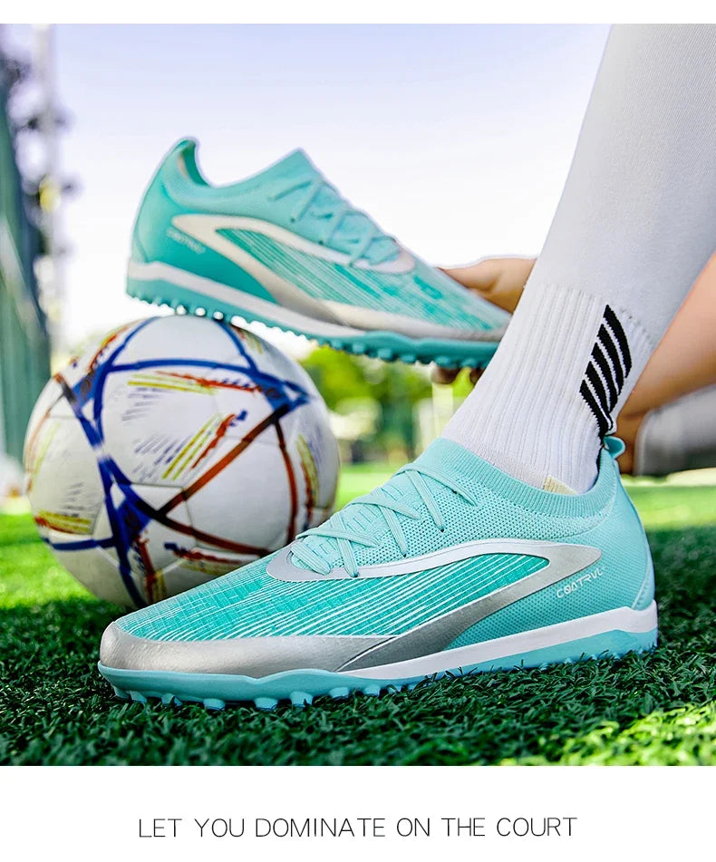 Neue Herren-Fußballschuhe für draußen, atmungsaktive Fußballschuhe für Erwachsene mit rutschfester Sohle, lange Stollen, Sportschuhe für Training, Jungen und Spiel, komfortabel
