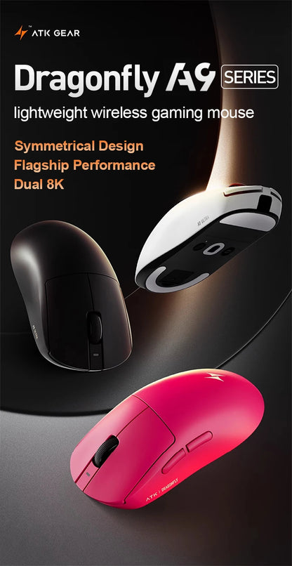 ATK Dragonfly A9 SE Plus Pro Max Ultra Wireless Gaming Mouse NearLink Ultra-lightweight Tri-mode Dual 8K Ergonomic E-sports Mouse
