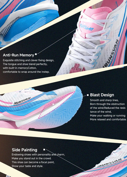 IRUNSVAN Men's Full-Palm Carbon Plate Marathon Road Running Shoes With Quick Rebound And Full Of Power Zapatillsa de deporte