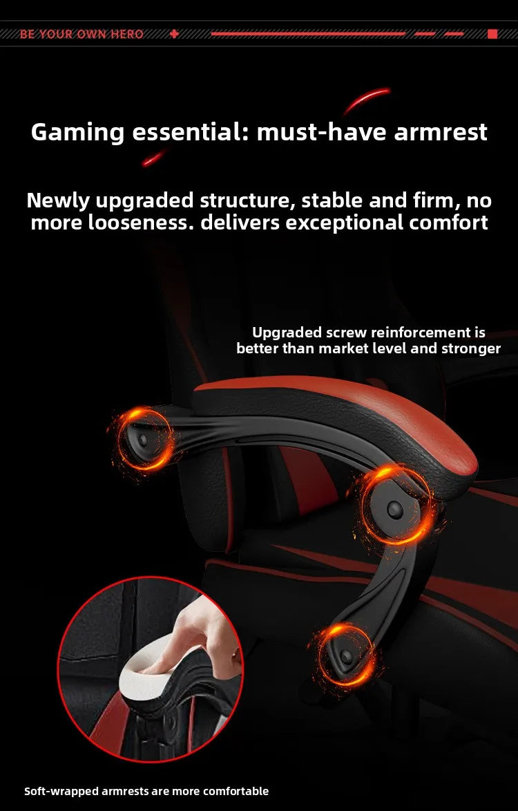 Gaming Chair Ergonomic Computer Desk Chair Reclining Home Office Gaming Chair with Back Support for Extended Sessions