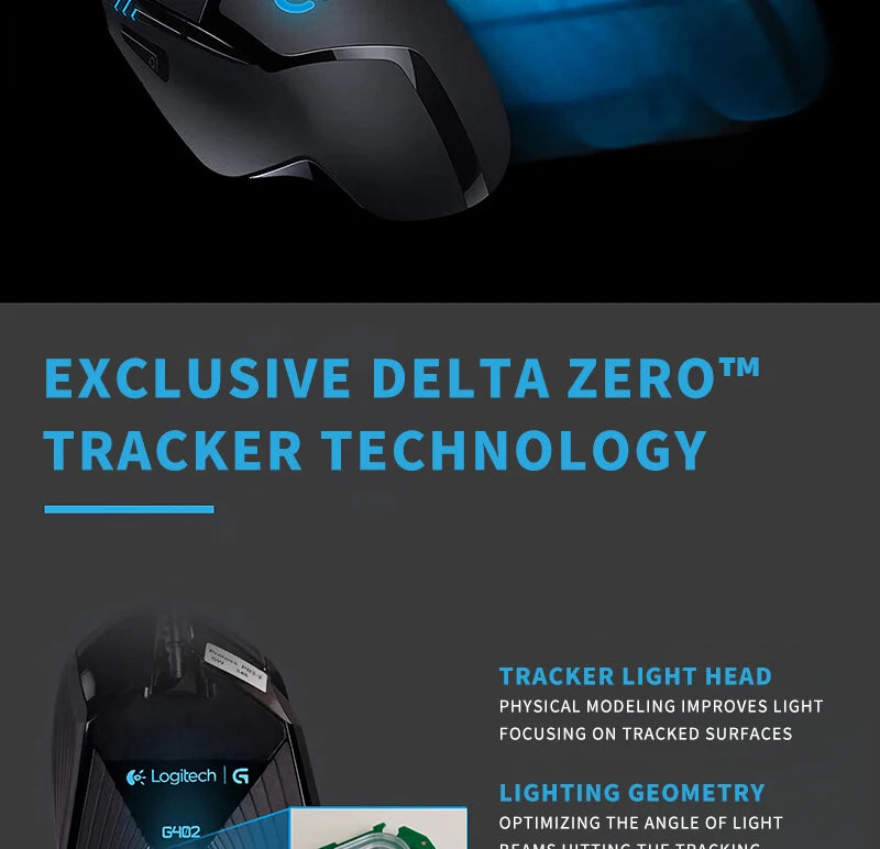 Logitech (G) G402 Gaming Mouse Wired Mouse E-sports Mechanical Macro Programming Mouse CSGO Chicken Dinner Computer Competitive