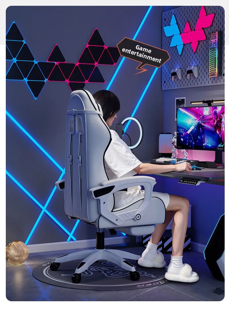 Male E-sports Chair is Comfortable for Prolonged Sitting, Computer Chair Can be Reclined for Leisure, Backrest
