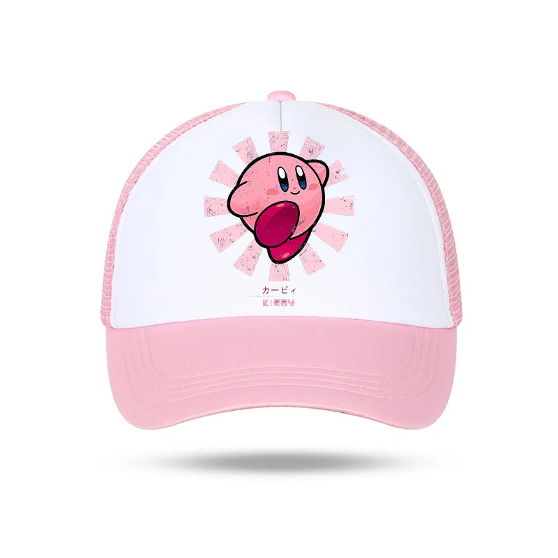 Kirby Summer Baseball Polyester Hats Universal Casual Cap Truck Driver Cartoon Peripheral Items Adult Adjustable Children Action