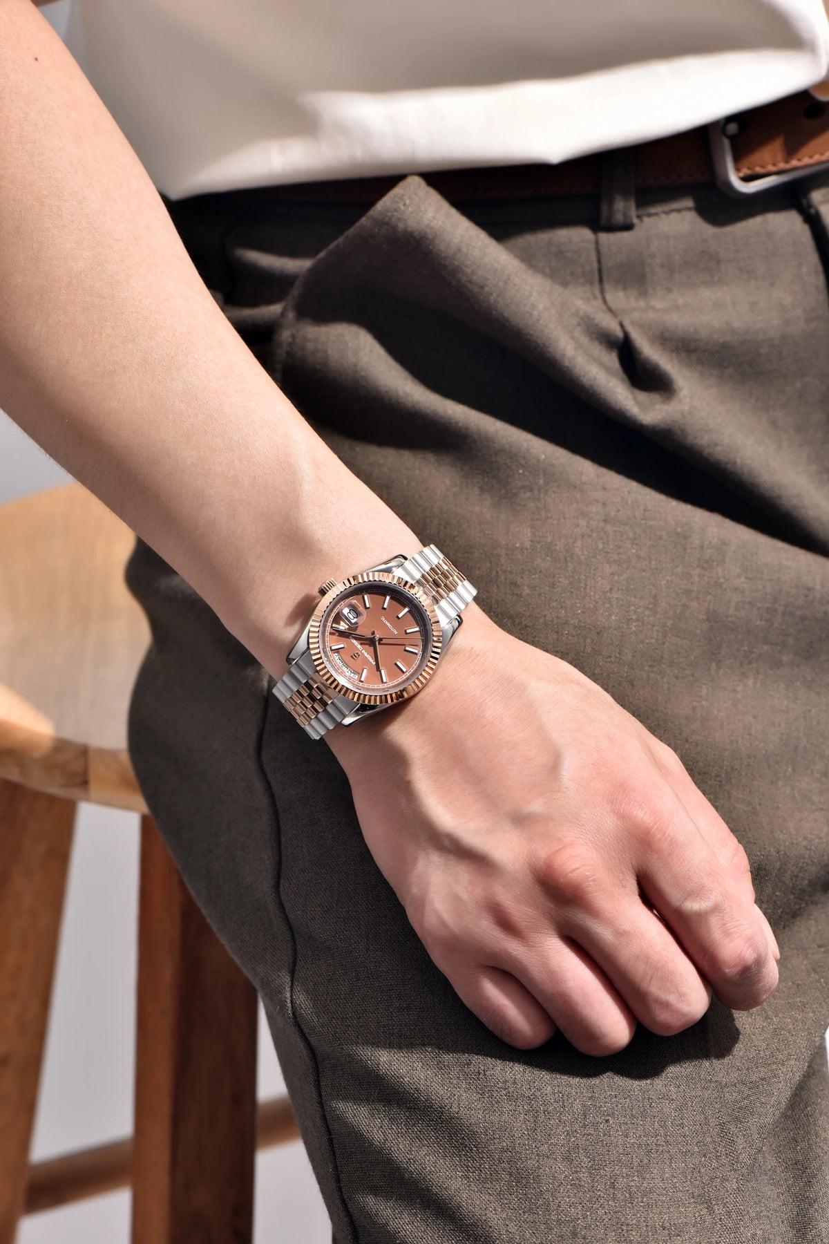 PAGANI DESIGN Luxe herenhorloge met saffierglas, lichtgevende wijzers, roestvrij staal, week- en datumweergave, mechanisch, waterdicht, ST16 herenhorloge