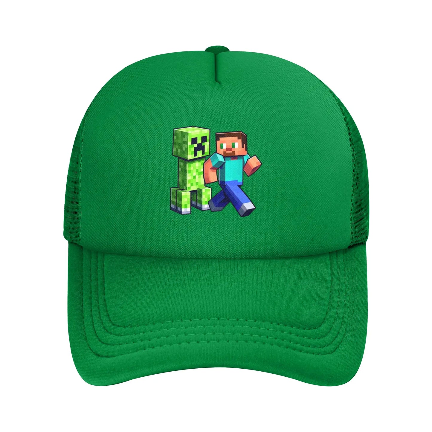 Adult Creepers Zombie Hostile Mob Character Trucker Cap Mesh Baseball Caps Polyester Hat Sun Caps Adjustable Golf Hats Summer