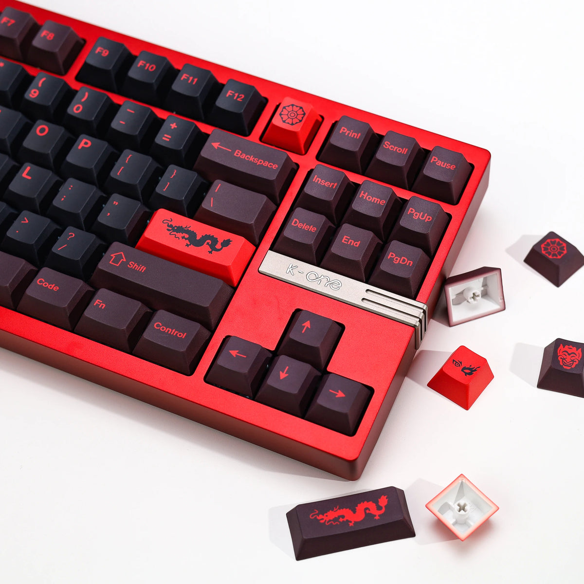 KBDiy GMK Red Dragon Keycaps PBT 143 Keys Set Retro Alice ISO Cherry Profile KeyCap For Custom DIY 60 Mechanical Keyboard Gaming