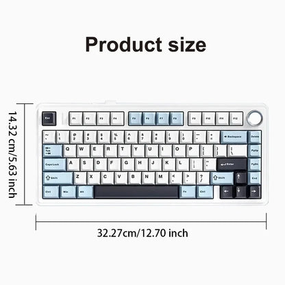 AULA F75 Gaming Mechanical Keyboard RGB 75% Layout Side-engraving Customized Gasket Mounted 80 key PBT Keycaps Wireless keyboard
