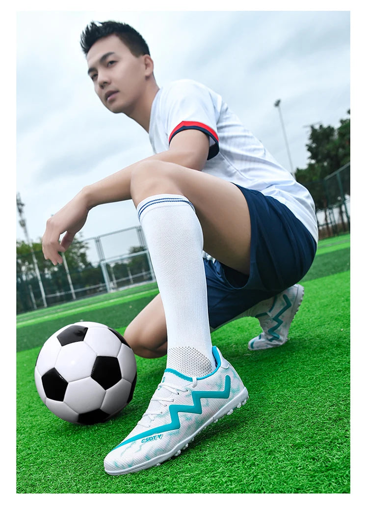 Chaussures de football pour hommes, antidérapantes, résistantes à l'usure, pour entraînement sur gazon, chaussures de football pour jeunes, chaussures de football légères pour homme