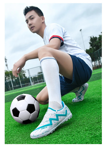 Chaussures de football pour hommes, antidérapantes, résistantes à l'usure, pour entraînement sur gazon, chaussures de football pour jeunes, chaussures de football légères pour homme