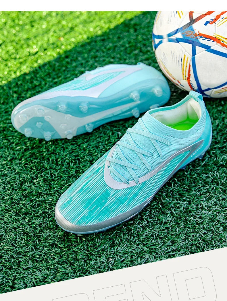Neue Herren-Fußballschuhe für draußen, atmungsaktive Fußballschuhe für Erwachsene mit rutschfester Sohle, lange Stollen, Sportschuhe für Training, Jungen und Spiel, komfortabel