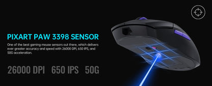 Rapoo VT9PRO/VT9Air 4K Wireless Gaming Mouse Superlight 26000DPI 4KHz Polling Rate 0.25ms Response Time 180H Battery Life PAW3398