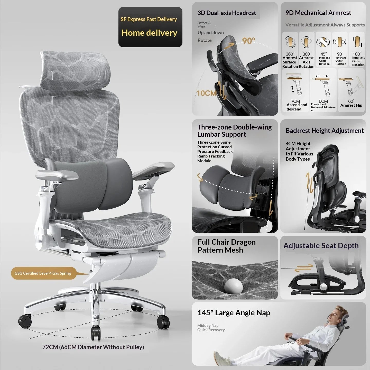 Modern Gaming Chair Racing Style Ergonomic Computer Chair Headrest Footrest Office Chair Gaming Chair Furniture