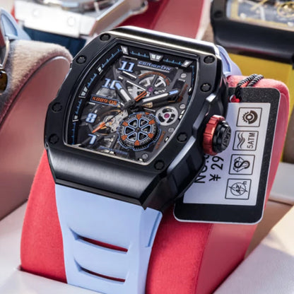 Custom Men's Watch Luxury Automatic Watches for Men High-end Hollow Rose gold Stainless Steel Mechanical Wrist Watch Reloj Clock