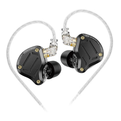 KZ ZS10 PRO 2 In-Ear Monitor IEM Earbuds – Hybrid Wired Earphones with 1DD+4BA Drivers, Professional Gaming IEM Earbuds, HiFi Noise Isolating In-Ear Monitor Headphones with Microphone
