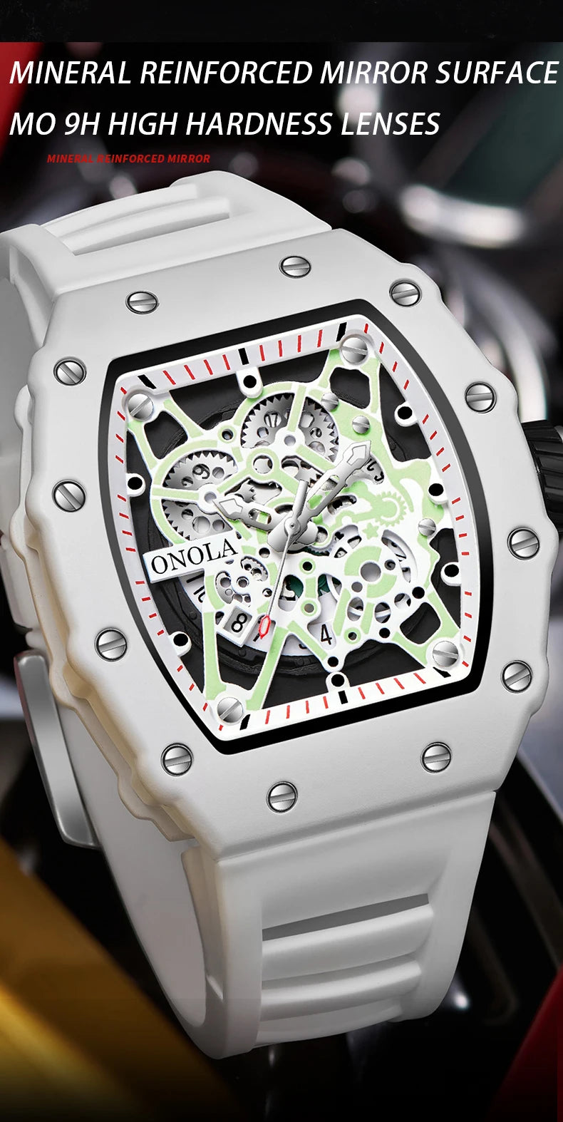 TOP Hot Selling Men Watch Fashion Brand ONOLA Quartz Silicone Tape Watches men Clock