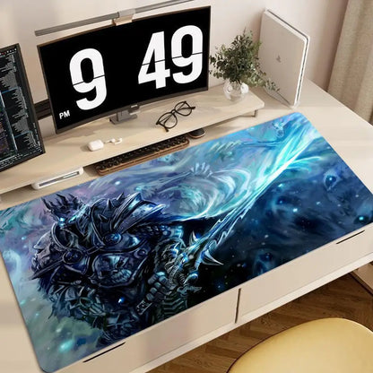 World of Warcraft Anime XXL-spelmusmatta med låskant, tangentbords- och musmatta, kontors- och gamertillbehör för datorer HYBXXC