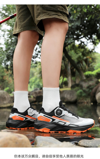 Men's Stylish Outdoor Hiking Shoes Hard-wearing Trekking Sneakers with Plush Warm Lining for Winter Male Footwear
