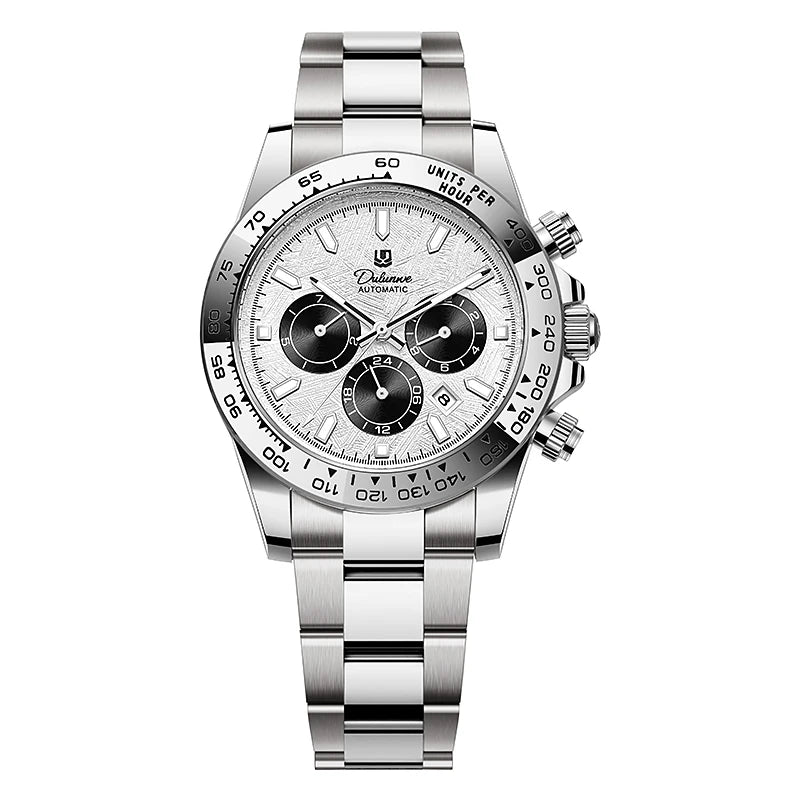 2026 NEW Automatic Mechanical Watch Man Silver Business Casual 3ATM Waterproof Multi-functional Men's Watches