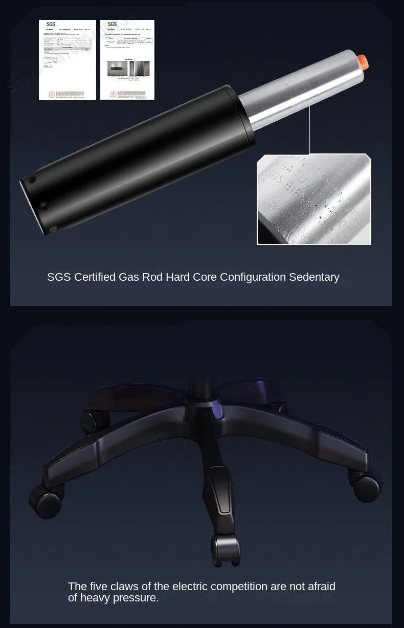 Gaming Chair with Latex Seat Cushion, Adjustable Backrest, Computer Office Chair, Nylon Feet, Gaming Streamer Chair