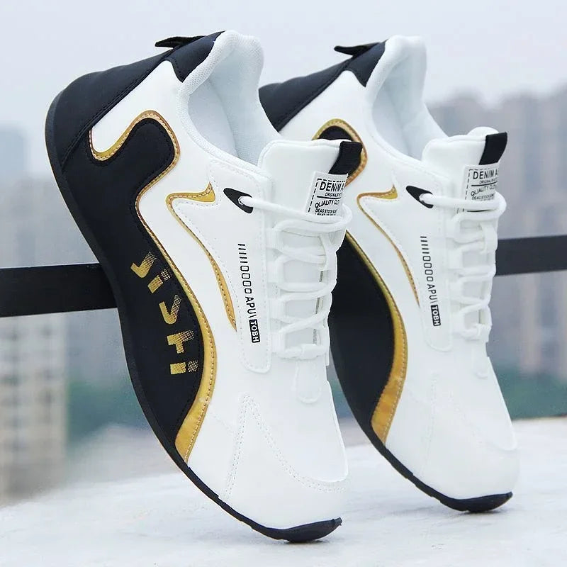 Wasserdichte Herren-Sneaker aus PU-Leder, lässige Sportschuhe, leichte, atmungsaktive, flache und rutschfeste Tennisschuhe, Zapatillas Hombre