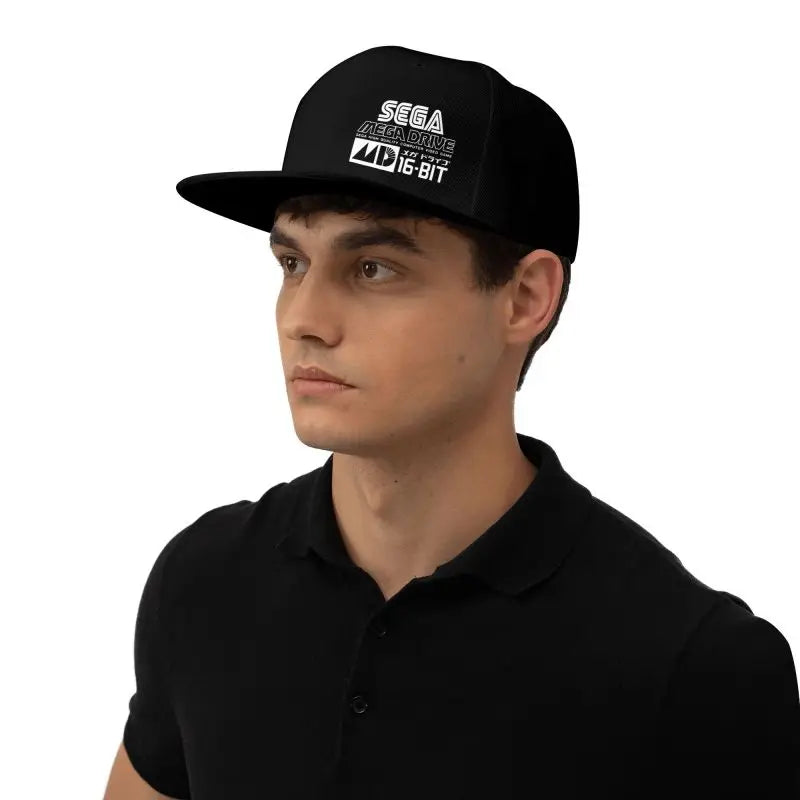 Sega Mega Drive Japanese Vinyl Baseball Cap Men Hip Hop Flat Bill Caps Unisex Adjustable Snapback Skull Hats Skateboard Hat