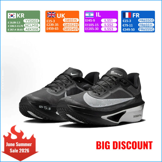 Nike Zoom Fly 6 : chaussures de course pour homme, basses, confortables, antidérapantes et résistantes, noir/gris FN8454-001