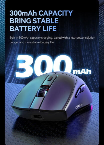 X3 Wireless Bluetooth Mouse 2.4G Dual-Mode Connection, DPI Adjustable, Lightweight Gaming Mouse, RGB Light, 300mAh Battery Capacity