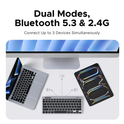 UGREEN Keyboard Wireless Bluetooth 5.3 2.4G Russian/EN 78 Keycaps For MacBook iPad PC Tablet  Scissor Foot Structure