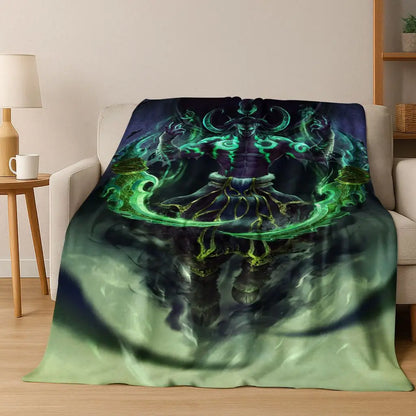 WOW World of Warcraft Arthas Demon Illidan Sylvanas flanelasta odeja, udobna in mehka odeja za dom, spalnico, posteljo, kavč, darilo
