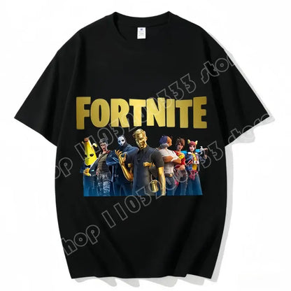 „Fortnite“ apvalios iškirptės marškinėliai, unisex suaugusiesiems, žaidimo šokių stiliaus, nauji, iš grynos medvilnės, trumpomis rankovėmis, puikiai tinka kasdienai ir atostogoms
