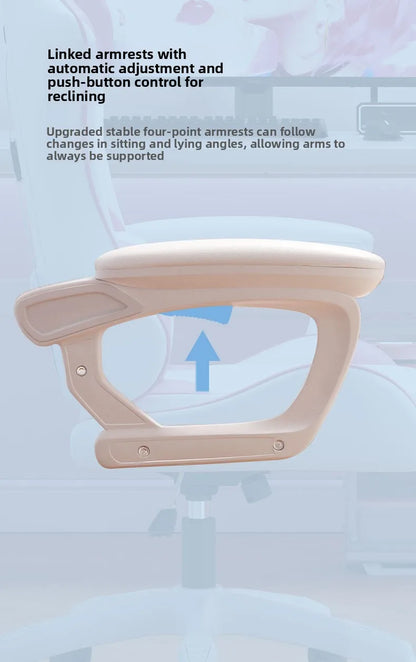 Household Comfortable Gaming Chair Office Ergonomics Mute Roller Computer Chair Bedroom Study Rotate Lift Backrest Chair