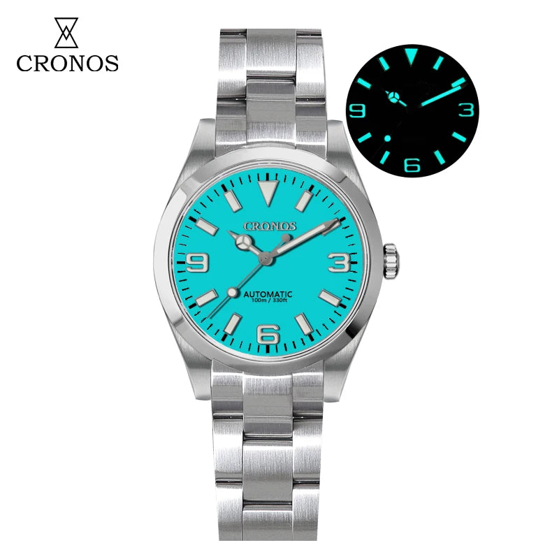 Cronos Luxury Men Watches 36mm Explore Climbing Series Couples Sport Watch NH35 PT5000Unisex Automatic Mechanical Watch 10Bar