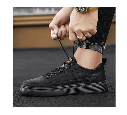 Classic Men's Sneakers Platform Slip on Casual Shoes for Men Leather Sneakers New Comfort Flat Shoes Spring Men's Loafers Shoes