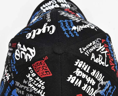 Trendy Unisex Graffiti Print Baseball Cap - Colorful Painted Visor Fashion Hat